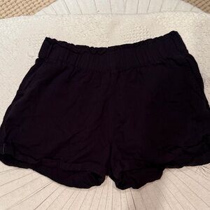Celebrity Pink Black Elastic Waist Athletic Shorts